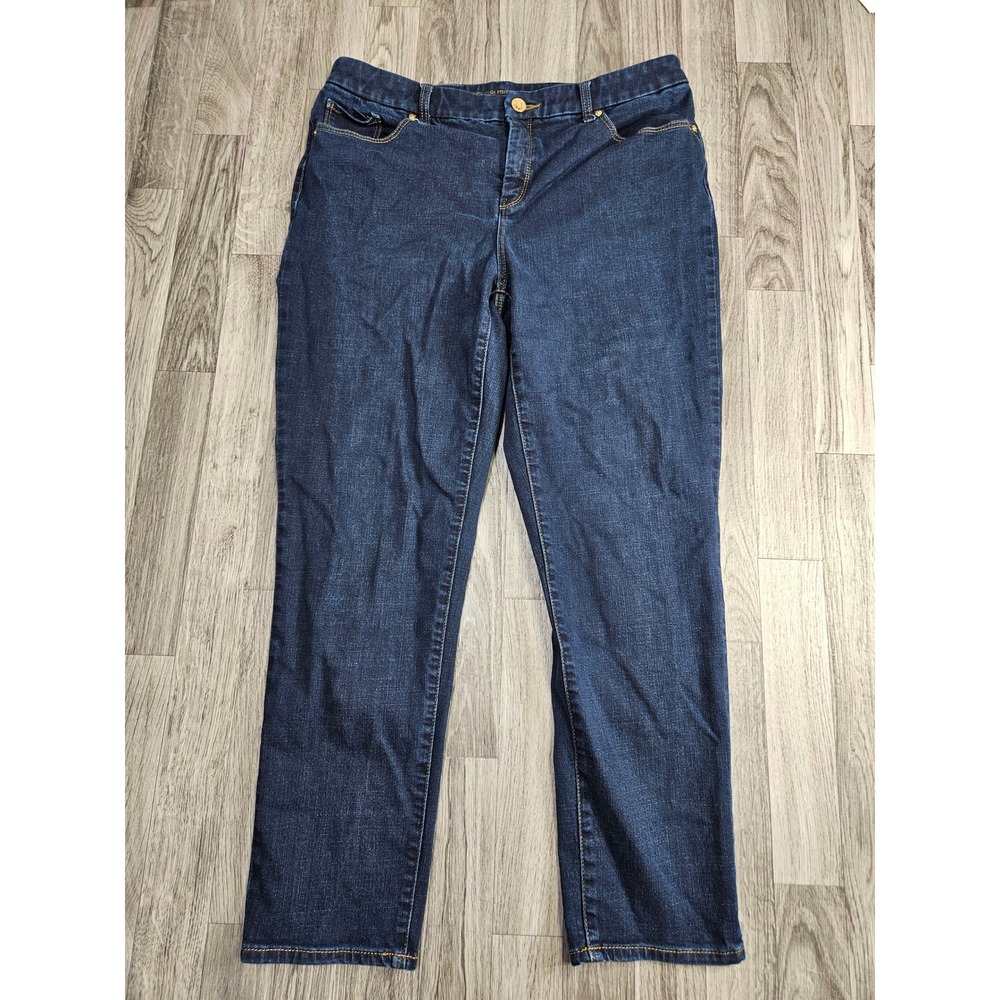 Chico's So Slimming Girlfriend Jeans Women 2R US 12R Dark Wash Slim Leg Ankle